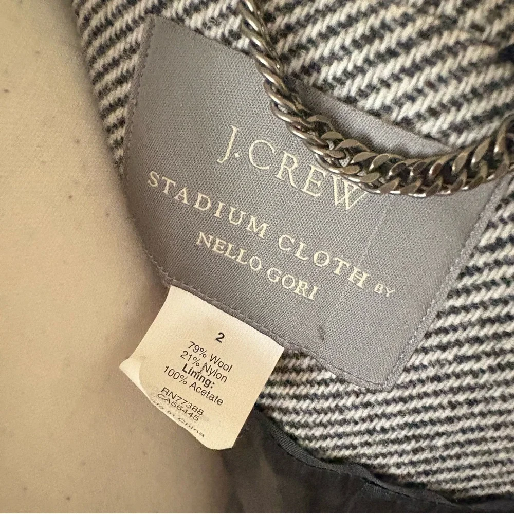 J CREW Grey Wool Blend‎  Double Breasted Coat Stadium Cloth peacoat Size 2 - Picture 5 of 8